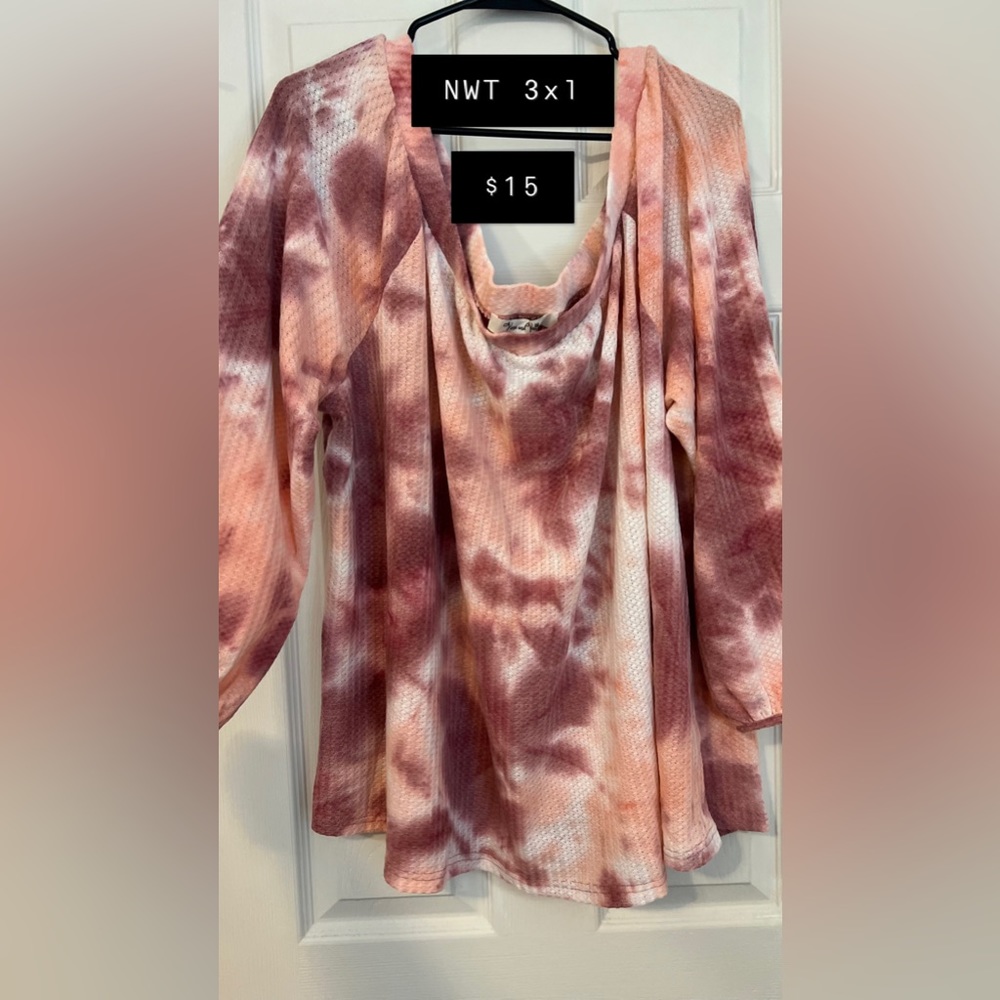 Off the shoulder tie dye top 3x